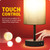 Bedside Lamp with USB Port - Touch Control Table Lamp for Bedroom 3 Way Dimmable Nightstand Lamp with Round Grey Fabric Shade for Living Room, Dorm, Home Office (LED Bulb Included)