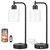 Industrial Touch Bedside Lamps for Bedrooms Set of 2 - 3-Way Dimmable Nightstand Lamps with USB C+A Ports and Outlet, Table Lamps with Opal Glass Shade for Living Room, Desk Lamps for Home Office