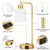 Industrial Gold Table Lamps for Bedrooms Set of 2-3-Way Dimmable Desk Lamp with USB C+A Ports and Outlet, Gold Lamps with Opal Glass Shade for Living Room, Desk Lamps for Home Office