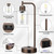 Industrial Touch Table Lamps - 3-Way Dimmable Desk Lamps Set of 2 with USB C+A Ports and Outlet, Brown Bedside Lamps with Clear Glass Shade for Living & Bedrooms