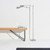 Leaf Pharmacy LED Reading Lamp, Dimmable Floor Lamp with Easy Adjustable Rotation Over Chair or Desk for Living Room, Work Light for Office, Modern Minimalist Home Decor - Platinum Silver