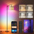 Smart LED Corner Lamp with Linen Lampshade Compatible with Alexa, Color Changing Standing Lamp with 16 Million DIY Colors, Music Sync, Tall lamp for Living Bedroom Room,APP/Voice/Remote Control