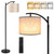 Floor Lamp for Living Room, 4 Color Temperature LED Floor Lamp with Remote Control & Foot Switch, LED Bulb Included, Modern Standing Lamp for Bedroom, Study Room, Office - Black