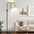 Dimmable Floor Lamp, 1000 LM LED Edison Bulb Included, Arc Floor Lamps for Living Room Modern Standing Lamp Tall Lamps for Living Room Bedroom-Champagne