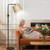 Dimmable Floor Lamp, 1000 LM LED Edison Bulb Included, Arc Floor Lamps for Living Room Modern Standing Lamp Tall Lamps for Living Room Bedroom-Champagne