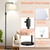 Dimmable Floor Lamp, 1000 Lumens LED Edison Bulb Included, Arc Black Floor Lamps for Living Room Modern Standing Lamp with White Shade, Tall Lamps for Living Room Bedroom Office Dining Room