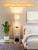 Floor Lamp with Shelves, Modern Corner Display Standing Column Shelf Lamp Etagere Organizer Tower Nightstand with White Linen Shade for Living Room, Bedroom and Office, Marble White and Gold Poles