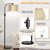 Upgraded Modern Arc Dimmable Tall Standing Floor Lamp with Champagne Shade, 1200 Lumens LED Bulb Included, for Living & Reading Room, Bedroom, Office & Nursery, Black