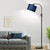 Upgraded Modern Arc Dimmable Tall Standing Floor Lamp with Blue Shade, 1200 Lumens LED Bulb Included, for Living & Reading Room, Bedroom, Office & Nursery, Black