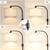 Upgraded Modern Arc Dimmable Tall Standing Floor Lamp with White Shade, 1200 Lumens LED Bulb Included, for Living & Reading Room, Bedroom, Office & Nursery, Black