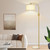Upgraded Modern Arc Dimmable Tall Standing Floor Lamp with Marble Base & Linen Shade, 1200 Lumens LED Bulb Included, for Living & Reading Room, Bedroom, Office & Nursery, Gold