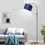 Upgraded Modern Arc Dimmable Tall Standing Floor Lamp with Blue Shade, 1200 Lumens LED Bulb Included, for Living & Reading Room, Bedroom, Office & Nursery, Brushed Nickel