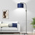 Upgraded Modern Arc Dimmable Tall Standing Floor Lamp with Blue Shade, 1200 Lumens LED Bulb Included, for Living & Reading Room, Bedroom, Office & Nursery, Brushed Nickel