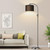Upgraded Modern Arc Dimmable Tall Standing Floor Lamp with Black Shade, 1200 Lumens LED Bulb Included, for Living & Reading Room, Bedroom, Office & Nursery, Brushed Nickel