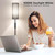 64'' Floor Lamps for Living Room with Remote Control and Stepless Dimmable Colors Temperature & Brightness, 9W Bulb Included(Black Lampshade & Black Pole)