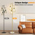 Dimmable Floor Lamp,3x800LM LED Bulbs Included, Farmhouse Industrial Floor Lamp Standing Tree Lamp with Teardrop Cage Head Tall Lamp for Living Room Bedroom Office Dining Room - Gold & Marble Base