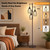 Dimmable Floor Lamp,3x800LM LED Bulbs Included, Farmhouse Industrial Floor Lamp Standing Tree Lamp with Teardrop Cage Head Tall Lamp for Living Room Bedroom Office Dining Room - Matte Brown