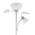 72" Torchiere Floor Lamp and Adjustable Reading Light, Silver, Frosted Shade, Dual Rotary Switch, 3-Step Dimming, Modern Lighting for Living Room or Office, Timeless