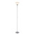 72" Floor Lamp, Silver, White Plastic Shade, On/Off Rotary Switch on Shade, Standing, Living Room Decor, Bedroom, Tall, Corner Light
