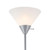 72" Floor Lamp, Silver, White Plastic Shade, On/Off Rotary Switch on Shade, Standing, Living Room Decor, Bedroom, Tall, Corner Light