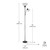 72" Torchiere Floor Lamp and Adjustable Reading Light,Matte Black,Frosted Shade,Dual Rotary Switch,3-Step Dimming,Modern Lighting for Living Room or Office,(Pack of 2)