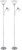 72" Torchiere Floor Lamp and Adjustable Reading Light, Silver, Frosted Shade, Dual Rotary Switch, 3-Step Dimming, Modern Lighting for Living Room or Office, Timeless (Pack of 2)