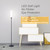 Floor Lamp with Remote Control,Bright Floor Lamps for Living Room/Bedroom/Office, Stepless Adjustable 3000K-6000K Colors and 10-100% Brightness,Standing Light with Foot Switch (Black)