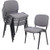 Set of 5 Pack Waiting Room Chair Fabric Grey Stackable Chairs Metal Frame with Thickened Seat Back Cushion for Waiting Conference Room Guest Chairs