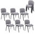 Set of 10 Stackable Waiting Room Chairs, Armless No Wheels Reception Chair with Upholstered Seat, Guest Chairs for Conference, Breakroom, Lobby, Events, Church, School, Hall, Hotel (Grey)