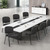 Set of 10 Pack Stackable Waiting Room Chair Fabric Black Reception Chairs Metal with Thickened Seat Back Cushion for Waiting Conference Room Guest Chairs (10 Pack)