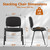 Set of 10 Pack Stackable Waiting Room Chair Fabric Black Reception Chairs Metal with Thickened Seat Back Cushion for Waiting Conference Room Guest Chairs (10 Pack)