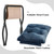 15" Folding Ottoman, Foldable Footrest Stool, Portable Small Foot Stool for Couch, Collapsible Foot Rest Ottoman for Sofa, Accent Padded Ottomans for Living Room, Bedroom, Navy Blue