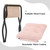 15" Folding Ottoman, Foldable Footrest Stool, Portable Small Foot Stool for Couch, Collapsible Foot Rest Ottoman for Sofa, Accent Padded Ottomans for Living Room, Bedroom, Pink