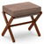 Foldable Foot Stool Ottoman, Modern Foot Rest with X Legs & Thick Foam Cushion, Folding Foot Stools Small Padded for Bedroom Living Room, Footstool for Chair Couch (Brown - Brown)