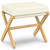 Foldable Foot Stool Ottoman, Modern Foot Rest with X Legs & Thick Foam Cushion, Folding Foot Stools Small Padded for Bedroom Living Room, Footstool for Chair Couch (Natural - Beige)