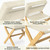 Foldable Foot Stool Ottoman, Modern Foot Rest with X Legs & Thick Foam Cushion, Folding Foot Stools Small Padded for Bedroom Living Room, Footstool for Chair Couch (Natural - Beige)