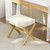 Foldable Foot Stool Ottoman, Modern Foot Rest with X Legs & Thick Foam Cushion, Folding Foot Stools Small Padded for Bedroom Living Room, Footstool for Chair Couch (Natural - Beige)
