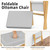 Foldable Foot Stool Ottoman, Modern Foot Rest with X Legs & Thick Foam Cushion, Folding Foot Stools Small Padded for Bedroom Living Room, Footstool for Chair Couch (Natural - Grey)