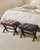 Small 12" H Footrest Stool, Square PU Foot Stool with Metal X-Leg, Multi-Use as Small Side Table, Step Stool for Living Room, Bedroom, Entryway, Office, Dark Brown WBD012Z