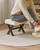 Small 12" H Footrest Stool, Square PU Foot Stool with Metal X-Leg, Multi-Use as Small Side Table, Step Stool for Living Room, Bedroom, Entryway, Office, White WBD012W