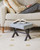 Small 12" H Footrest Stool, Square Linen Foot Stool with Metal X-Leg, Multi-Use as Small Side Table, Step Stool for Living Room, Bedroom, Entryway, Office, Blue Gray WBD011L