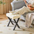 X-Leg Foot Rest, PU Footrest, Ottoman Seat Vanity Stool, Multi-Use as Small Side Table, for Bedroom, Living Room, White LG-71W