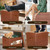Storage Ottoman Foot Rest Stool. Folding Ottoman with Storage with Thicker Foam Padded Seat. 330 lbs Footstool Bench for Living Room, Bedroom, Home Office Table, 17x13x13in, Light Brown