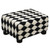 Small Foot Stool Ottoman Sherpa Footstool with Legs Under Desk Footrest for Living Room Bedroom and Office, Soft Black+White