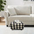 Small Foot Stool Ottoman Sherpa Footstool with Legs Under Desk Footrest for Living Room Bedroom and Office, Soft Black+White