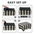 Small Foot Stool Ottoman Sherpa Footstool with Legs Under Desk Footrest for Living Room Bedroom and Office, Soft Black+White