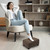 Small Foot Stool Ottoman Footstool with Legs Under Desk Footrest for Living Room Bedroom and Office,Linen-Brown