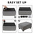 Small Foot Stool Ottoman Footstool with Legs Under Desk Footrest for Living Room Bedroom and Office,Linen-Grey