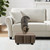 Small Foot Stool Ottoman Footstool with Legs Under Desk Footrest for Living Room Bedroom and Office,Linen-Stripe Brown