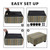 Small Foot Stool Ottoman Footstool with Legs Under Desk Footrest for Living Room Bedroom and Office,Linen-Stripe Green